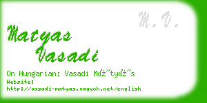 matyas vasadi business card